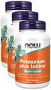 NOW Foods Potassium Plus Iodine, 180 Tablets (Pack of 3)