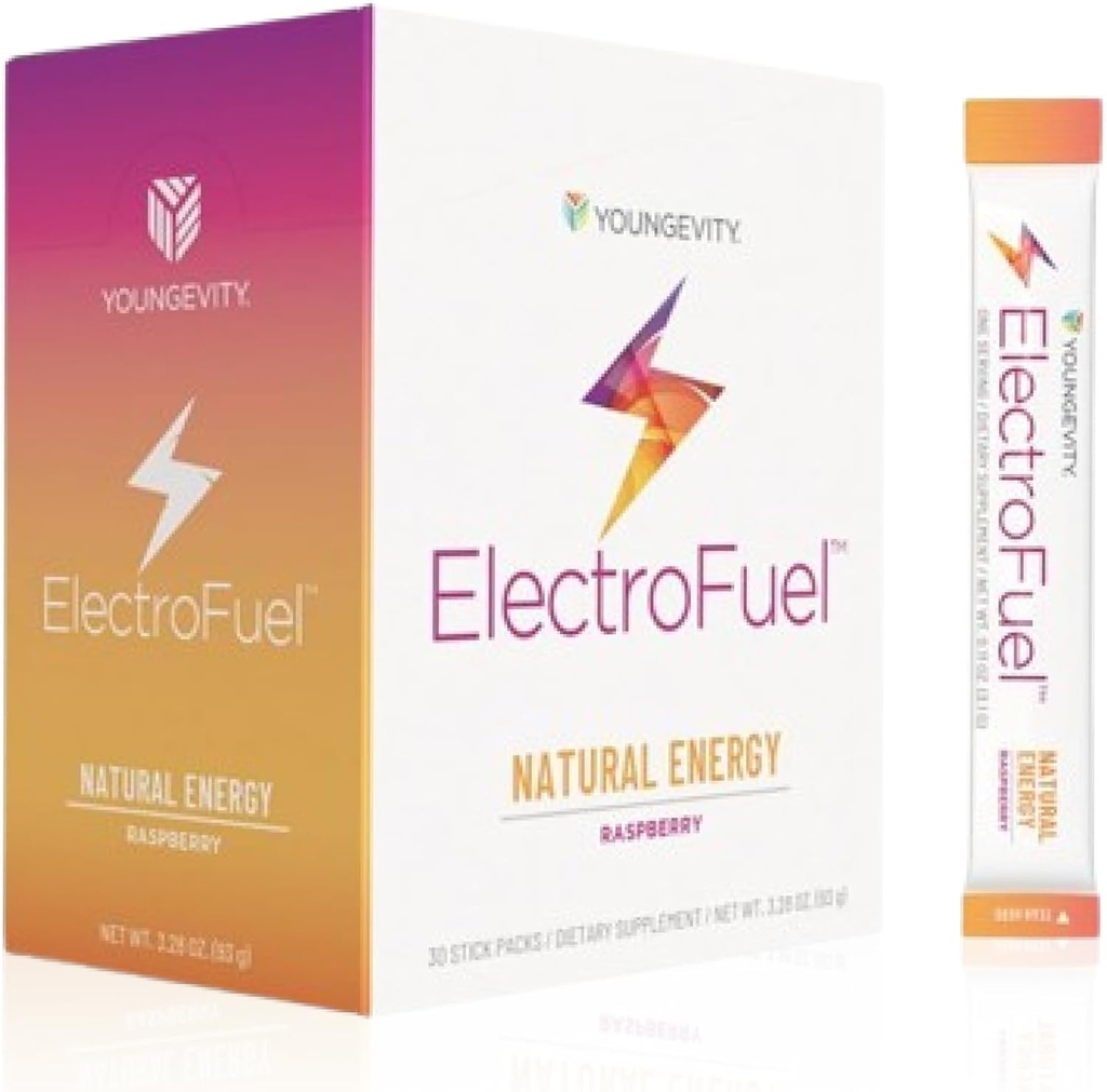 Youngevity Official ElectroFuel Natural Energy Drink Mix - Aveņu Elektrolītu Pulveris - Enerģija un hidratācija - 30 Sticks