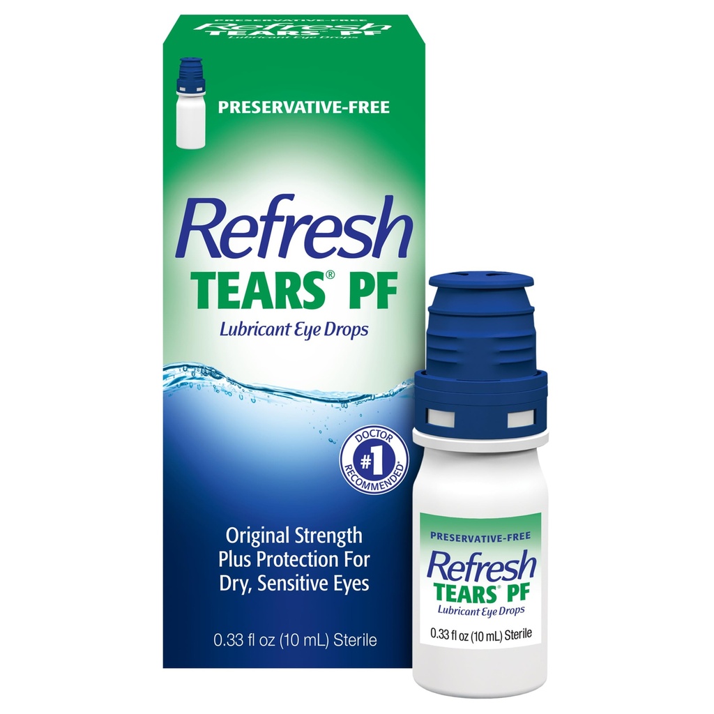 REFRESH TEARS PF Preservative-Free Artificial Tears Lubricant Eye Drops, 0.33 fl oz (10 mL)