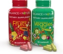 Equilibrio della natura Frutta e verdura Integratori - Tutto Frutta e Verdura Ingredienti per Donne, Uomini e Bambini - 90 capsule di frutta, 90 capsule di verdure - 1 set