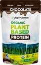 Opportuniteas Organic Plant Based Protein Powder, 20g Vegan Protein da Pea, Zucca e Riso, Senza Zucchero, Non OGM, Gluten-Free, Cioccolato cremoso, 1 lb