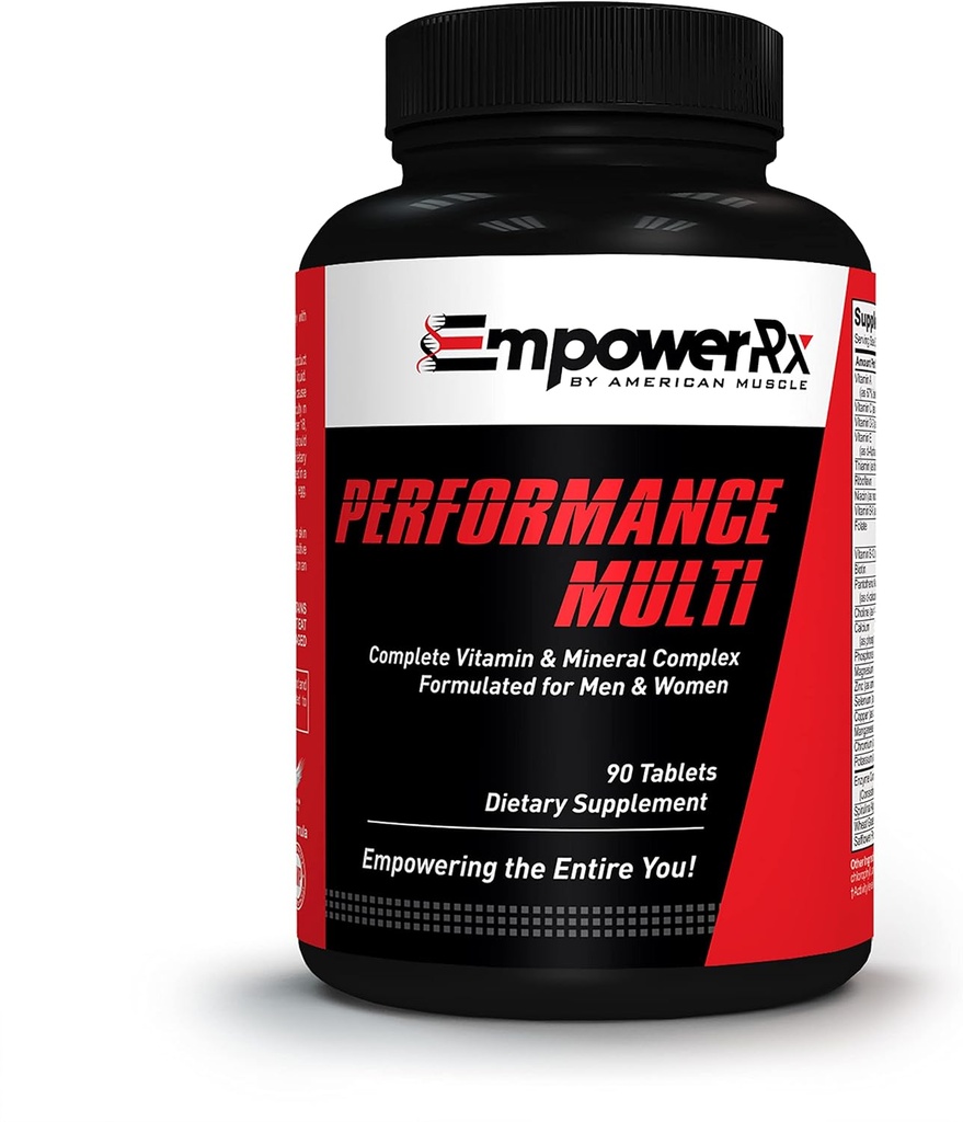 EmpowerRx Performance Multivitamin for Immune Support, Artan Enerji, B12 ve Vitamin D ile Zengin Kemik Sağlığı - Erkekler ve Kadınlar için (60 Capsules)