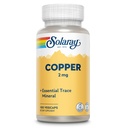 Solaray Copper 2mg - Chelated Copper Supplements for Women and Men, Essential Trace Mineral Pills from Amino Acid Chelate Complex for Overall Health Support - 100 Vegan Capsules