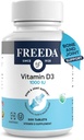 FREEDA Vitamina D3-1000 IU - Compresse Pure High Potency Kosher Supplemento - Salute di ossa e muscoli, Assorbimento di calcio, Supporto immunitario per gli uomini e le donne* - 500 Conte