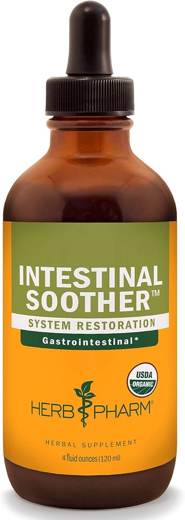 Turmeric özü ilə Herb Pharm Intestinal Soother Liquid Herbal Formula - 4 Ounce