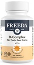 Freeda Vitamin B Complex No Folic No PABA - Super B Complex Kosher Vitamin Supplement with Vitamin B1 Vitamin B2 Vitamin B3 Vitamin B5 Vitamin B6 Vitamin B12 - Vit B Complex B for Women & Men (250 Ct)