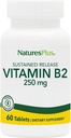 NaturesPlus Vitamine B2 (Riboflavine) - 250 mg, 60 comprimés végétariens, libération prolongée - l'énergie naturelle et le métabolisme stimulent, favorise la santé générale - sans gluten - 60 portions