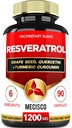 Trans Resveratrol Supplement met Grape Seed, Milk Thistle, en nog veel meer - Resveratrol - 6 Kruidenondersteuningen voor het immuunsysteem, de gezondheid van het hart, body management - 90 capsules
