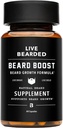 Barbă cu barbă live Boost - Vitamine de creștere barbă pentru bărbații cu Biotin, Colagen, Silico, Fo-Ti Root - Crestere facială a părului pentru bărbați, Made in the USA 