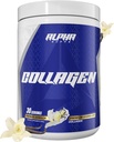 Alpha Supps Premium Hydrolysert Collage Protein Powder - Collage Peptider Supplement for menn og kvinner med Digestive Enzymes - 30 Serveringer (fransk Vanilla)
