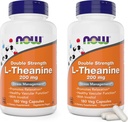 Foods L- Theanine, Double Strength 200 mg per Cap - 180 Veg Kapsle (Balení po 2) (360 Total Caps) - Vylepšený 100 mg Inositol - Vegetarian, Non- GMO - Ltheanine 200mg Dodatek