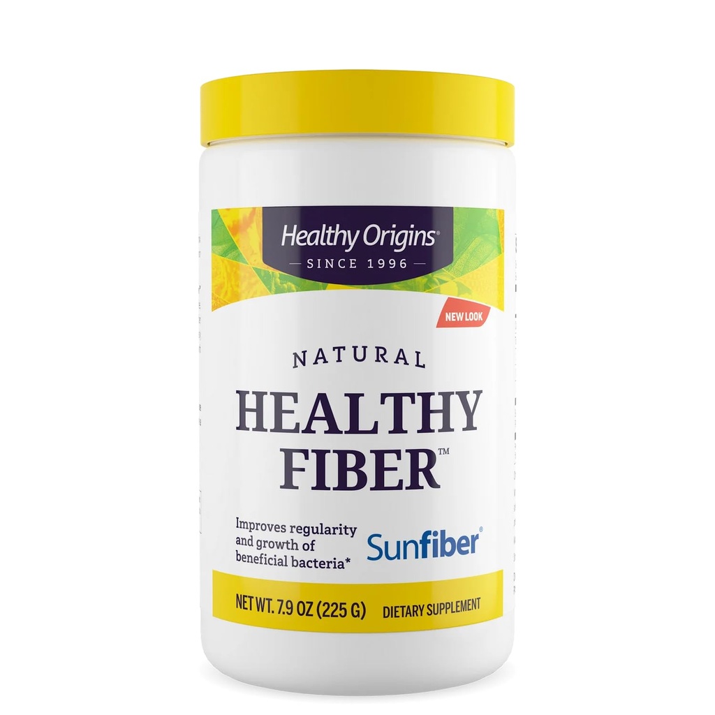 Healthy Origins Healthy Fiber Powder 7.9 oz (225g) - Featuring Sunfiber Partially Hydrolyzed Guar Gum (PHGG) - Supports Digestive Regularity, Intestinal Health & Prebiotic Care