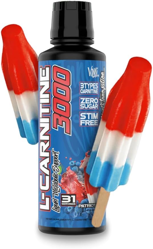L-Carnitine 3000 Liquid . 3000 mg Carnitine supplement . Zero Calorie Zero Sugar Keto Friendly for Men and Women - Great Tasting. 31 Servings (Patriot Pop, 16 fl. oz.)
