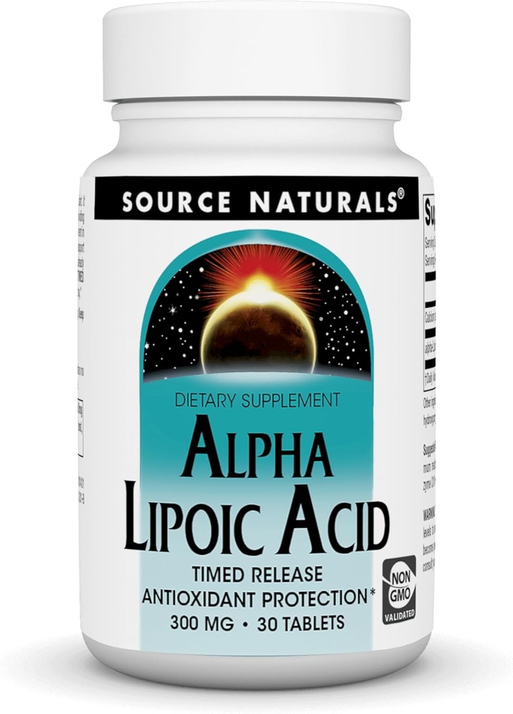 来源:Naturals Alpha Lipoic Acid - 支持健康糖代谢,liver函数和能量生成*,300mg - 30时间释放片