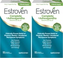 Estroven Complete + Ashwagandha Multi-Symptom Menopause Supplement for Women - Clinically Proven Ingredients Provide Menopause Relief & Night Sweats + Hot Flash Relief * - 4 Month Supply (Pack of 2)