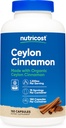 Cutricost Organic kanēlis (Ceylon Cinnamon) 1 200mg Kalpo 150 kapsulas - bez lipekļa, bez GMO