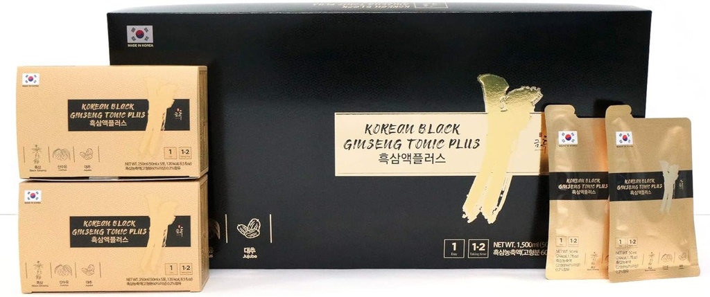 GeumHeuk Korea Black Ginseng Tonic Plus - Suurendage immuunsust, metalli jõudlust, vastupidavust ja energiat, mehed ja naised - 50 ml X 30 kotti