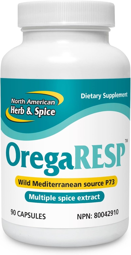 NORTH AMERICAN HERB & SPICE OregaResp - 90 Veggie Capsules - Immune & Respiratory Health - Cumin, Sage, Oregano Oil - Uşaqlar və uşaqlar üçün Safe, Qeyri-GMO - 90
