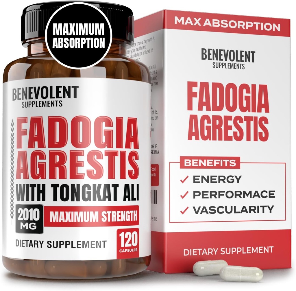 Fadogia Agrestis 1500 mg [korkein puhtaus] + BioPerine® korkean imeytymisen lisäaine Tongkat Ali - lisätä kestävyyttä, lean lihasten kasvu & Recovery, Boosts Drive 3rd Party testattu 120 kapselia