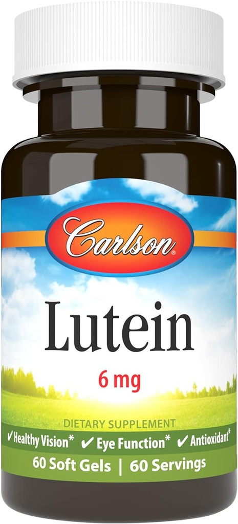Carlson - Lutein, 6 mg, gezond zicht en oogfunctie, antioxidant, 60 Softgels