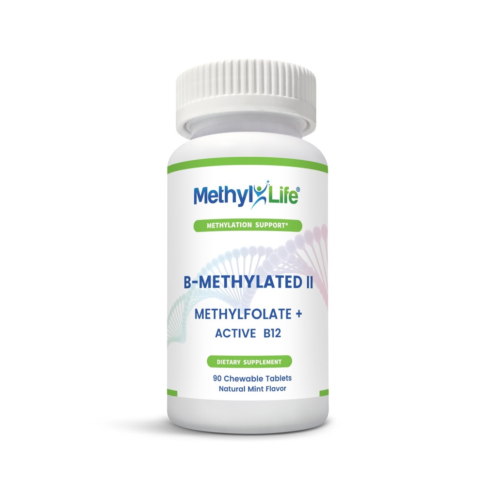 Methyl-Life® B-Methylated Chewable – 3 mg L-Methylfolate + Methyl B12 Sublingual Tablets (Methylcobalamin) | Active Folate & Vitamin B12 | Vegan, Non-GMO, Gluten-Free
