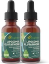 Liposomālais glutations, superior absorbcija, šķidrais glutations, spēcīgs antioksidants, aknu detokss, imūns pastiprinātājs, no sojas brīva, ne-GMO, Vegan & Gluten Fre, 4 fl.oz, 1500 mg