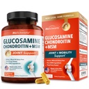 Glucosamine Chondroitin MSM Joint Support Supplement - Collagen Peptides, Turmeric and Ginger, Hyaluronic Acid, Glucosamine Chondroitin Sulfate for Joint Comfort - Gluten Free, Non GMO, 180 Capsules