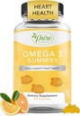 纯天然Omega 3 成人与儿童Gummys,Omega 3 脂肪酸补充剂与Omega 3 6 9 循环支持,无鱼油 Orange Flavor Omega Gummys,60日供应(60计)