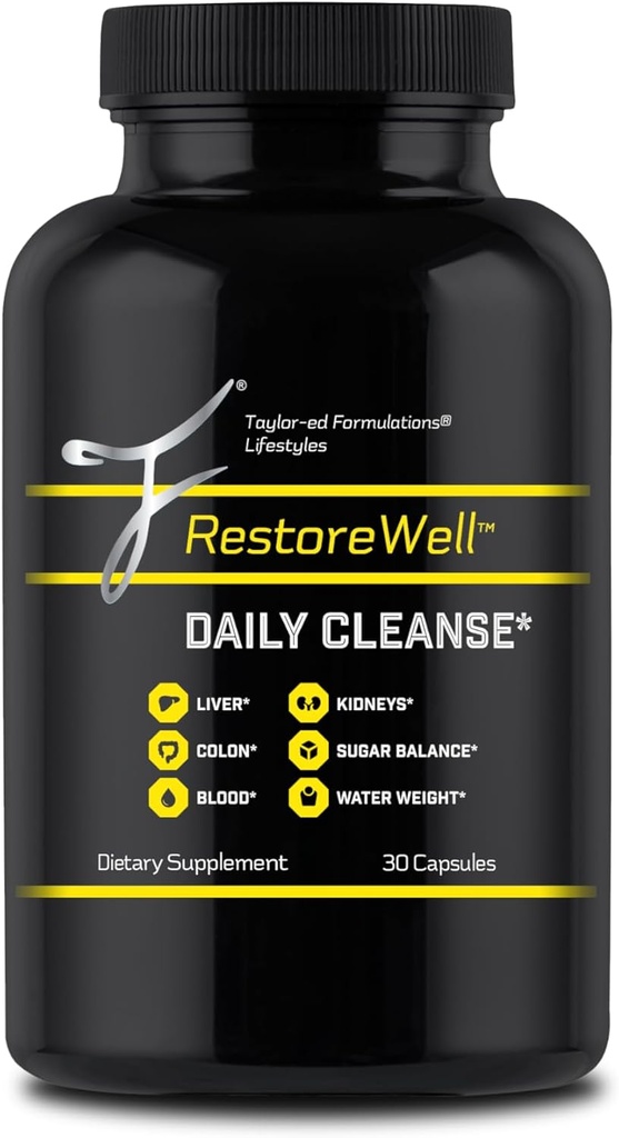 RestoreWell Daily Cleanse - 몸의 정화 및 활력 - 간병, 콜론, 혈액, Kidney Cleanse