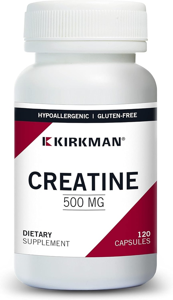 Kirkman Creatine 500 mg - Hypoallergénique - 120 Capsules végétariennes - Acid Amino