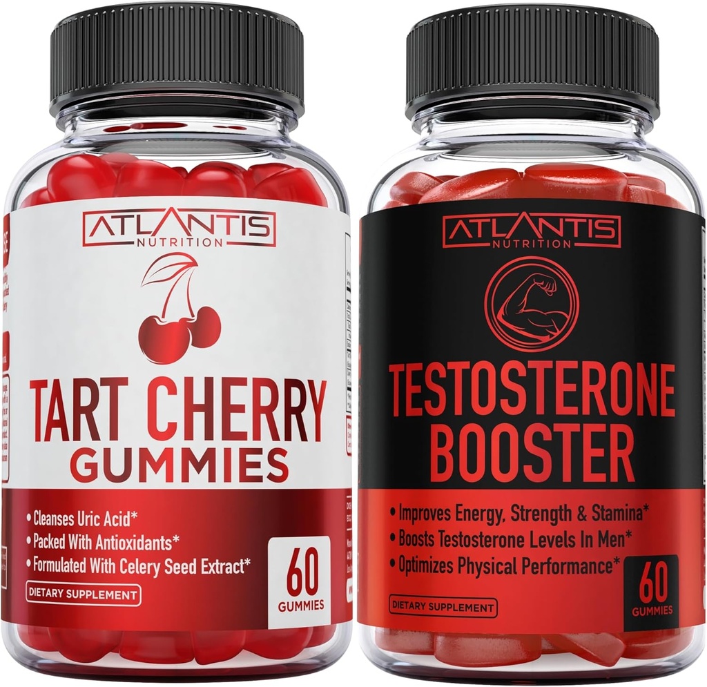 Atlantis Nutrition Tart Cherry 60 Gummies + Testosteron Booster 2-pack (120 Gummies)