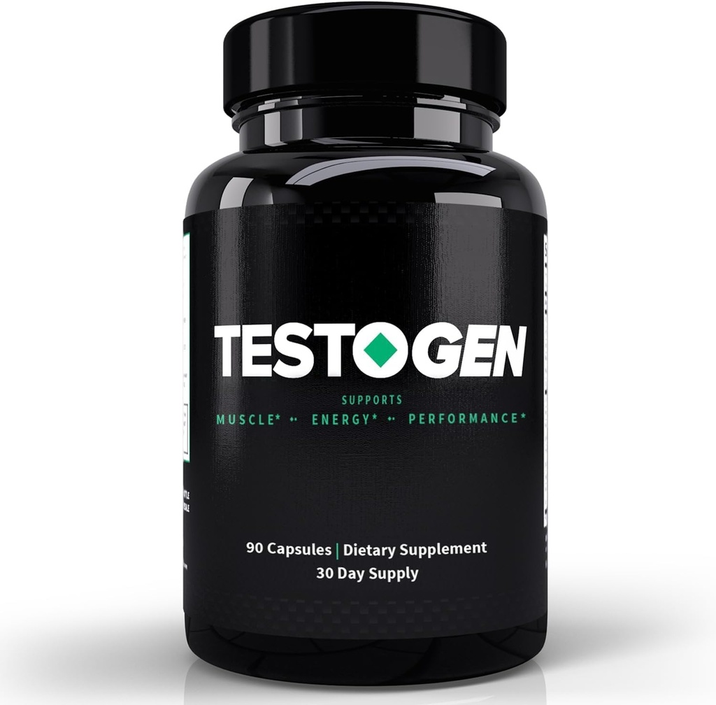 TestoGen Booster for Men - Natural Male Vitality Supplement to Combat Low Energy Levels, Fight Fatigue, Support Weight Control, Muscle Growth & Focus - 3-Month Supply