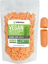 XPRS Nutra Size 00 Empty Capsules - 500 count Empty Vegan Capsules - Vegetarian Empty Pills - DIY Vegetable Capsule Filling- Veggie Pill Caps (Peach)