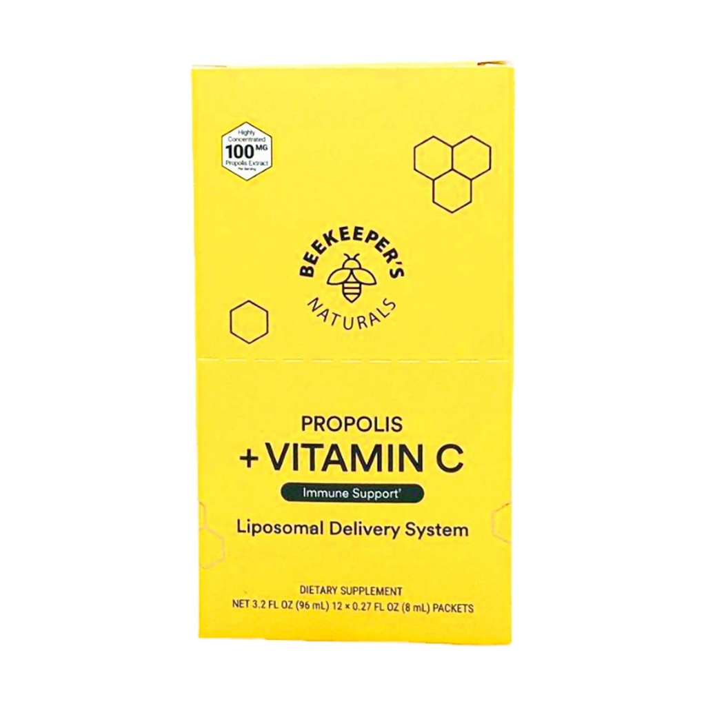 Beekeepers Naturals Liposomal Propolis with Vitamin C 12 Count, 0.27 FZ