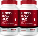 NutraRize (Pack of 2 Blood Flow Max Capsules, Advanced Blood Support Formula, Maximálna sila Supplement for Healthy Blood Circulation, Všetky prírodné pilulky pre celkové zdravie, Recenzia (120 Kapsule)