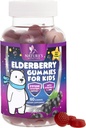 Kids Imunitate Support Elderberry Gummies - Denní dětské vitamíny C, Zinek & Kids Imunity Support Gummy - Příroda Sambucus Elderberry Dodatek, Vegan, gluten- Free, Chutné Berry Flavor - 60 Gumy