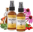 Mickelberry Gardens Honey Propolis Spray - Sooting Sore Throat Relief & Propolis Ammune Dukungan untuk orang dewasa & Anak-anak - Herbal & Honey Formula (2 oz, 2 Pack)