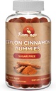 Sugar Free Ceylon Cinnamon Gummies Regulamento de azucre, neuroprotector- Suplemento con Chromium e Cinnamon Bark- Alternativa ás cápsulas Cinnamon - 90 Chews