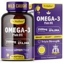 Omega-3 Fish Oil, 3500 mg, High EPA & DHA – No Fishy Taste, Easy to Swallow, Burpless, Natural Lemon – Supports Heart, Brain & Joint Health – 90 Softgels – Wild Caught.