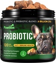 Probiotika for hunder - Digestive Enzymes Gut Flora, Digestiv Helse, Immunsystem - Diarrea Støtte, Kylkende hud, Allergier - Pumpkin, Flaksfrø Måltid, Papaya pulver - Probiotiske Chews for hunder