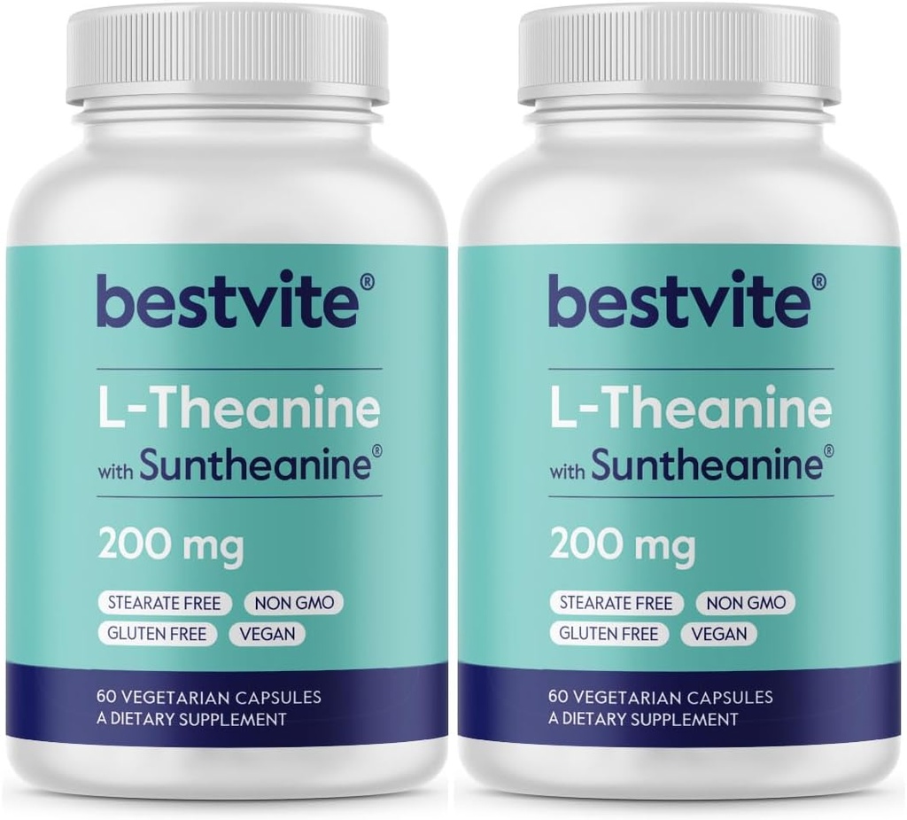 BESTVITE Double Strength Suntheanine L-Theanine 200mg . . . . . .