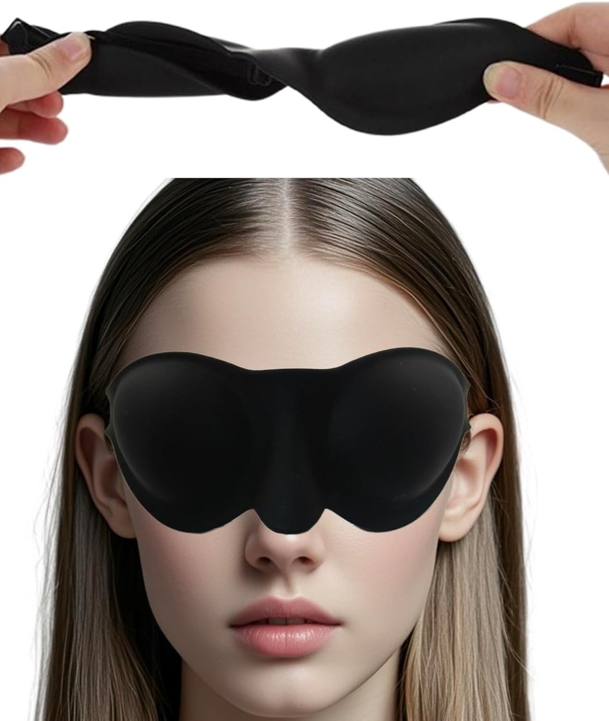 Moisture Chamber Glasses for Dry Eyes Relief, 3D Silicone Hydrating Sleep Goggles with Soft and Comfortable,Sleep Mask for CPAP Users,Adjustable Strap