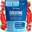 Creatine Gummies 5000mg, 30 Servings Creatine Monohydrate Gummies - Third-Party Tested Creatine for Women, Strawberry Flavor Creatine for Men, Muscle Growth, Strength, and Recovery - Pack of 1