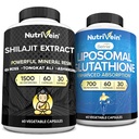 Nutrivein Premium Shilajit Capsules & Liposomal Glutathione Supplement Bundle: High-Absorption Glutathione Liposomal & Shilajit Capsules for Men & Women - Liver, Detox, & Vitality