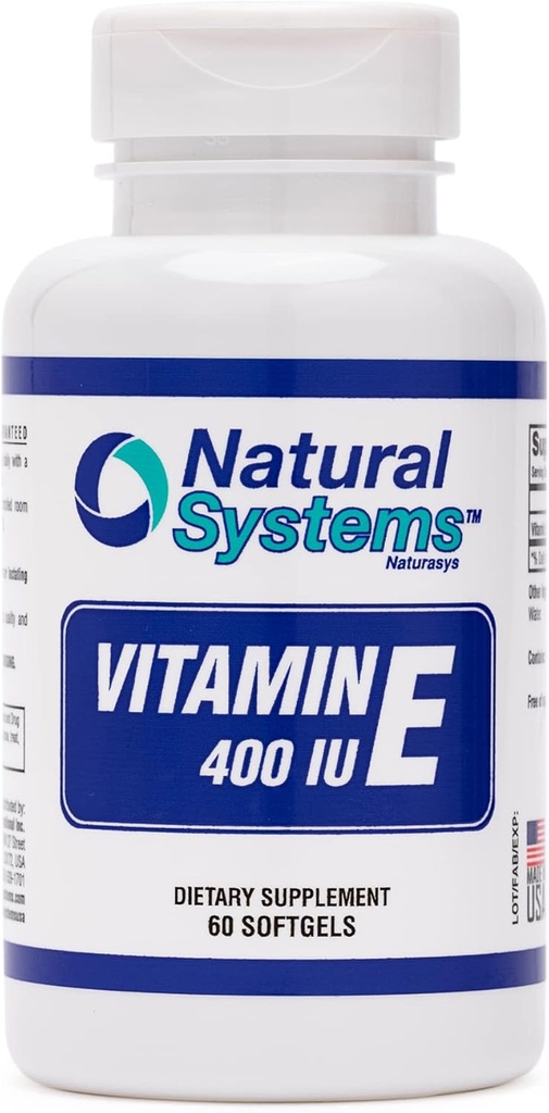 Vitamin E 60 Softgels 400 IE av naturliga system - Vitamin E Supplements Immune System Support * - Vitamin E Softgels Skin Care - Natur Vitamin E Non-Sugar, icke-Artificial Flavors eller Preservativ