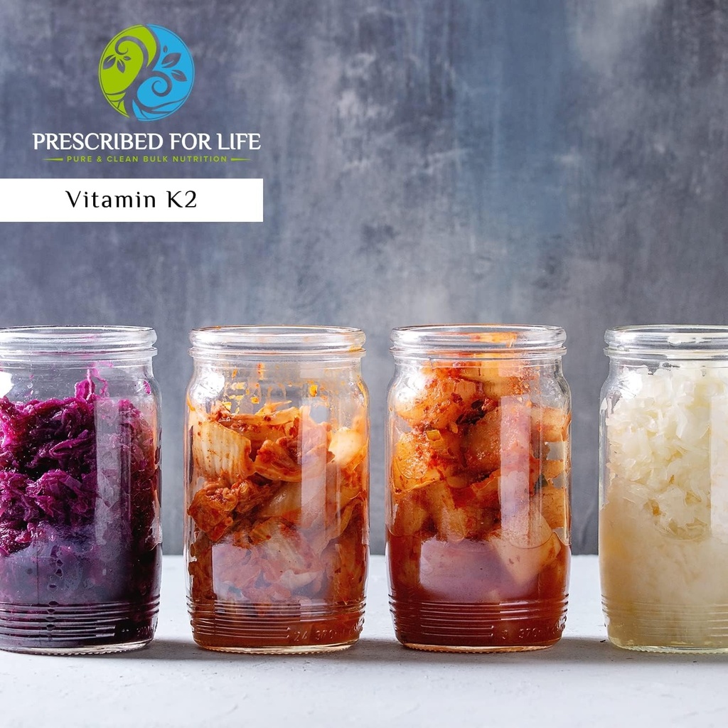 Prescrita para a vida Vitamina K2 MK7 po | K2 Suplemento de vitamina para a saúde e o benestar | 1% Menaquinone Powder (2 kg / 4.4 lb)