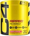 Cellucor C4 Rippet Pre Workout pulver for energi, Beta Alanine, Sukkerfri energi Supplement Preworkout for menn og kvinner - 150 mg Koffein + kreatinfri - Cherry Lemonade - 30 serveringer