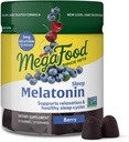 MegaFood Melatonin Gummies - Melatonin 3mg per Serving to Help Relax & Fall Asleep 