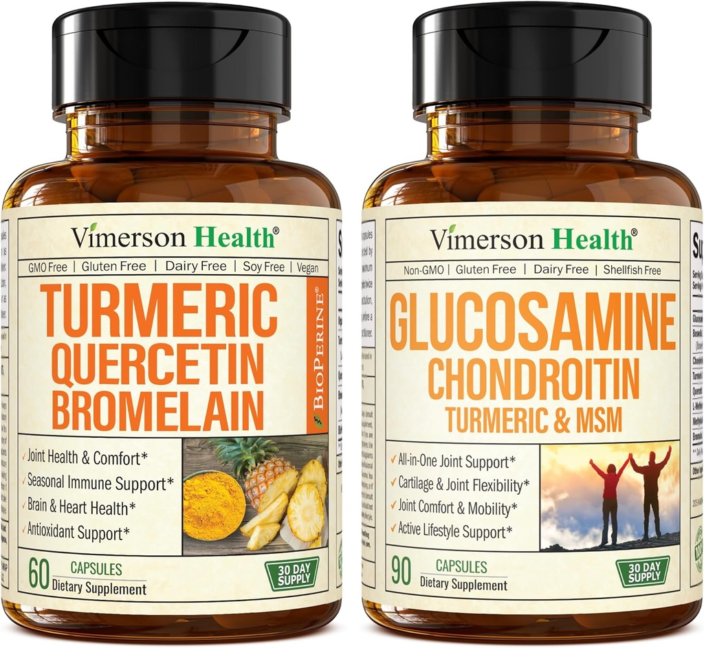 含有Bromelain和Turmeric Curcumin & Glucosamine Chondroitin MSM和Turmeric联合支助补编的素材