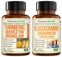 Quercetin with Bromelain and Turmeric Curcumin & Glucosamine Chondroitin MSM and Turmeric Joint Support Supplement